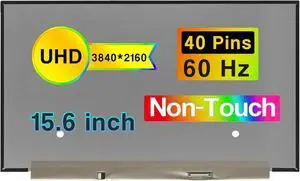 NUOLAISUN LCD Replacement B156ZAN03.0 for B156ZAN03.1 B156ZAN03.3 NV156QUM-N72 LQ156D1JW42 15.6" LCD Screen Display Panel UHD 3840(RGB)×2160 40 Pins 60HZ