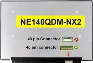 NUOLAISUN 14.0" Screen Replacement NE140QDM-NX2 LCD Display Panel 2560(RGB)×1600 40 Pin Narrow 60Hz Non-Touch