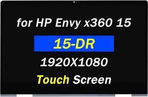 L53545-001 Replacement for HP Envy x360 15-dr 15m-dr 15-dr1070wm 15-dr1075cl 15-dr1679cl 15-dr1058ms 15-dr1072ms L64480-001 15.6" FHD 1920X1080 30 Pins LCD Touch Screen Display Assembly