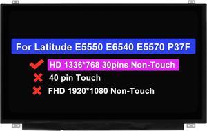 NUOLAISUN 15.6" LCD Screen Replacement NT156WHM-N42 V8.0 V8.1 V8.2 8.3 for Dell Latitude E5550 E6540 E5570 P37F P/N 02GC9W 2GC9W Display Panel HD 1366 * 768 30Pins Non-Touch