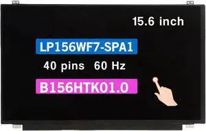 NUOLAISUN 15.6" LCD Toucn Screen Replacement B156HTK01.0 LP156WF7(SP)(A1) for Dell 0FNDC6 FBDC6 Display Panel FHD 1920(RGB)×1080 40 pins 60HZ