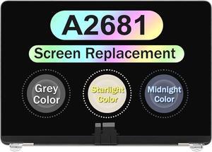 13.6" Screen Replacement Assembly for MacBook Air A2681 2022 M2 EMC 4074 MLXW3LL/A MLY33LL/A MLY43LL/A MLY03LL/A LCD Display Panel 2560X1664 (Gray)