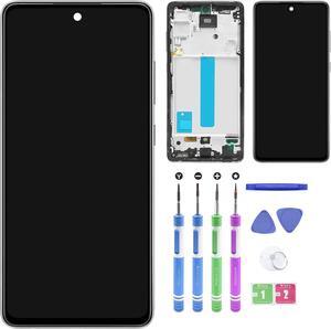 New Replacement for Samsung Galaxy A52 5G A526 SM-A526U A526T A526V A526A A526B A526U1 A526W(Not for A52 4G A525) 6.5" Complete LCD Screen Frame Assembly with Repair Tools(Black Border)