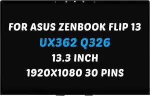 Replacement for Asus ZenBook Flip 13 UX362 Q326 LCD Screen UX362FA UX362U Q326F Q326FA Q326FA-BI7T13 (AF86) 13N1-68A0211 FHD 1920x1080 13.3 inch LED Display Assembly (for Touch Screen Only)
