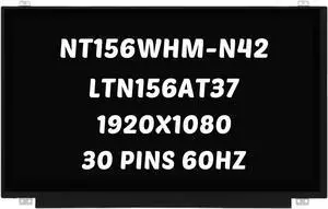 Replacement for NT156WHM-N42 N156BGA-EA2 LTN156AT37 LCD Screen 1366x768 15.6 inch 30 pins 60Hz Digitizer Display Assembly (for Non-Touch Screen Only)