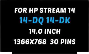 N140BGA-EB4 B140XTN07.3 NT140WHM-N34 NT140WHM-N51 Replacement for HP 14-DQ0002DX 20J08UA 14-DK0002DX 7GZ76UA LCD Screen 1366x768 14.0" 30 Pins 60Hz LED Display Panel (for Non-Touch Screen Only)