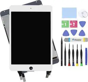 NUOLAISUN 7.9" LCD Screen Replacement for iPad Mini 4 A1538 A1550 Display LCD Assembly and Glass Touch Digitizer Premium Repair Kit + Sleep/Wake Sensor (White)