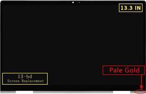 13.3" Replacement for HP ENVY x360 13m-bd1033dx 13m-bd0033dx FHD 1080P IPS LCD Display Touch Screen Digitizer Assembly Bezel with Control Board 30Pin Non-OLED (Pale Gold)