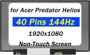 Replacement for Acer Predator Helios 300 PH315-52 PH315-53 PH315-53-72XD PH315-51-78NP G3-572-7388 1920X1080 40 Pin 144Hz 15.6" LCD Non-Touch Screen Laptop Display Panel