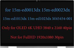 GBOLE 15.6" M45454-001 OLED 4K UHD 3840 x 2160 Replacement for HP Envy x360 15-ed 15m-ed 15-ed0047nr LCD Touch Screen Digitizer Assembly Bezel 40 Pins