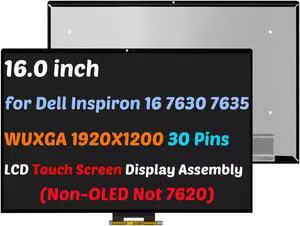16" for Dell Inspiron 16 7630 7635 P128F LED LCD Touch Screen Display Assembly