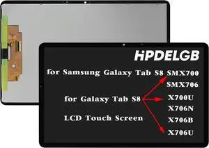 Replacement for Samsung Galaxy Tab S8 SM-X700 SM-X706 X700U X706N X706B X706U LCD Touch Screen Display Assembly Repair Kit Black with Free Tools