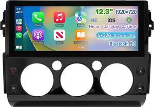 NUOLAISUN Replacement for Toyota FJ Cruiser Radio 2007-2022 12.3" Android Head Unit 4+32G Easy Install Wireless CarPlay & Android Auto GPS Navigation Bluetooth FM/AM Black