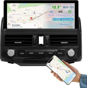Car Stereo Radio Dash Kit for Toyota 4Runner 2009-2022 Black Upper 12.3" Android Head Unit Easy Install Wireless CarPlay & Android Auto WiFi DSP 4G GPS Multimedia Navigation AHD Backup Camera