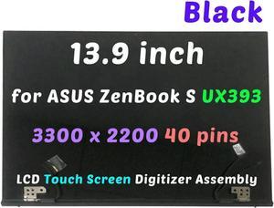 GBOLE 13.9" for ASUS ZenBook S UX393 LCD Touch Screen Digitizer Assembly 3300x2200 (Black)
