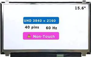 GBOLE 15.6" Screen Replacement for HP Pavilion 15-BC507NI 15-BC507NM 15-BC507NS 15-BC507NT 15-BC507NV 15-BC507NW LCD Display Panel 40 pins 60 Hz (UHD 3840×2160 Non-Touch)