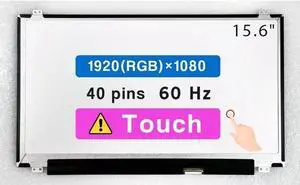 GBOLE 15.6" Screen Replacement for Dell Inspiron P66F P66F001 P66F002 P66F003 LCD Display Panel 40 pin (FHD 1920x1080 Touch)