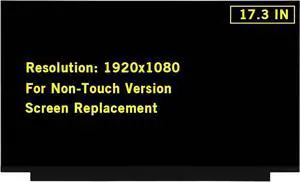 GBOLE 17.3" New Screen Replacement for Acer Nitro 5 AN517-51 AN517-51-51N1 AN517-51-52CK AN517-51-56SW AN517-51-56YW FHD 1920x1080 30Pin 72% NTSC 60Hz LED LCD Display Screen Panel (Not for 144Hz)