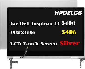 GBOLE Replacement for Dell Inspiron 14 5400 5406 2-in-1 P126G002 V8VXK N53K3 2-in-1 FHD 1920X1080 LCD Touch Screen Display Assembly Silver