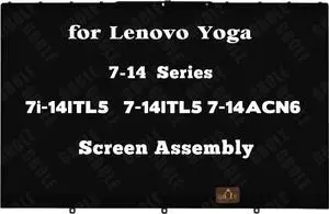 GBOLE Screen Replacement for Lenovo Yoga 7 14 7i 14ITL5 7-14ITL5 7-14ACN6 82N7 82BH 82LW 5D10S39740 LCD Touch Screen Display Digitizer Assembly Bezel FHD 1920x1080 IPS