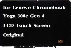 Original New Screen Replacement for Lenovo Chromebook Yoga 300e Gen 4 LCD Touch Screen Display Digitizer Assembly Bezel 5D11C95912 5D11C95908 5D11C95909 5D11C95910 5D11C95911 5D11C95913 5M11H61340