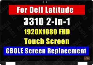 GBOLE Screen Replacement for Dell Latitude 3310 P95G P95G002 7Y0MM TG1WM 135WG LCD Touch Screen Display Assembly Bezel with Board 1920x1080 FHD
