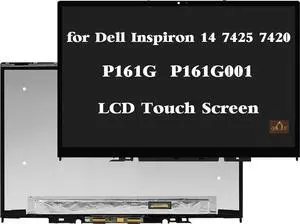 GBOLE Screen Replacement for Dell Inspiron 14 7425 7420 2-in-1 P161G 14.0" WUXGA 1920x1200 IPS LCD Screen Touch Display Digitizer Assembly