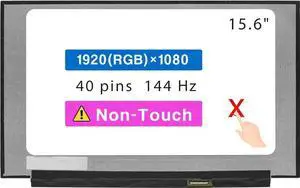GBOLE 15.6" Screen Replacement for MSI Crosshair 15 A11UCK Series LCD Display Panel 40 pin 144 Hz (FHD 1920 * 1080 Non-Touch)