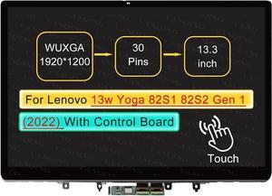 GBOLE Screen Replacement for Lenovo 13w Yoga 82S1 82S2 Gen 1 (2022) 82S1000CUS 30 pin WUXGA 1920 x 1200 with Bezel 13.3" LCD Touch Digitizer Assembly