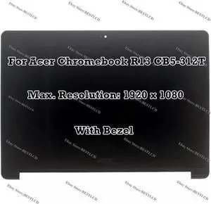 GBOLE 13.3" FHD 1080P LCD Touch Screen Assembly For Acer Chromebook R13 CB5-312T-K95W
