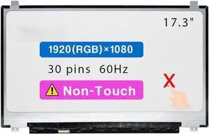 GBOLE Screen Replacement for Lenovo Thinkpad P17 (2ND GEN) 17.3" FHD 1920 x 1080 30 pin LCD Non-Touch Screen Display Panel