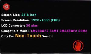 GBOLE Replacement for Lenovo ThinkCentre M90a LCD Screen Display Panel 23.8" 5D10W33942 LM238WF2-SSM1 (Non Touch)