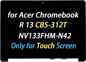 GBOLE Screen Replacement 13.3" for Acer Chromebook R 13 CB5-312T Series CB5-312T-K95W CB5-312T-K7SP CB5-312T-K822 30 Pins (1920x1080) LCD Display Touch Screen Digitizer (Only for 30 Pins Screen)