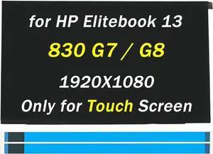 GBOLE Screen Replacement 13.3" B133HAK02.4 NV133FHM-T0A for HP Elitebook 830 G7 830 G8 M08540-001 M08536-001 FHD 1920X1080 60HZ 40PIN LED LCD Laptop Panel (Only for Touch Screen)