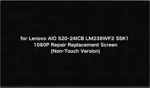 GBOLE Screen Replacement 23.8" LCD Display Screen for Lenovo All in One 520-24ICB LM238WF2 SSK1 1080P Repair Replacement Screen (Non-Touch Version