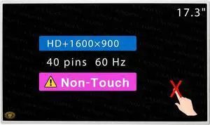 GBOLE 17.3" Screen Replacement for ASUS N76VJ-T Series LCD Display Panel 40 pin (HD+1600×900 Non-Touch)