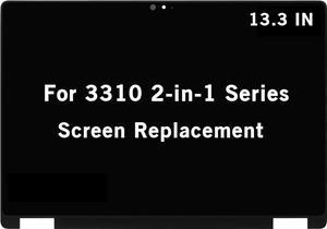 GBOLE 13.3" New Screen Replacement for Dell Latitude 3310 2-in-1 P95G P95G002 TG1WM 135WG RN9GF FHD 1920x1080 IPS LCD Display Touch Screen Digitizer Assembly with Bezel