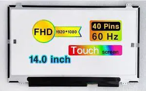 GBOLE Replacement for Dell Latitude 7490 14.0" FHD 1920×1080 40 Pins Touch Screen LCD Display Panel(Not for HD/Non-Touch Version)