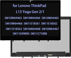 GBOLE 5M10W64463 5M10W64464 5M10W64465 5M10W64466 5M11E18561 5M11E18562 5M11E18563 5M10W64468 5M10W64467 Screen Replacement for Lenovo ThinkPad L13 Yoga Gen 2 1 LCD Touch Digitizer