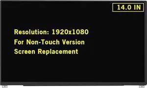 GBOLE 14.0" New Screen Replacement for Dell Latitude 7490 7480 KGYYH 48DGW 6HY1W FHD 1920x1080 30Pin Non-Touch Screen LED LCD Display Panel