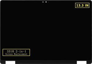 GBOLE 13.3" Screen Replacement for Dell Latitude 3310 2-in-1 P95G P95G002 TG1WM 135WG RN9GF FHD 1920x1080 IPS LCD Display Touch Screen Digitizer Assembly with Bezel
