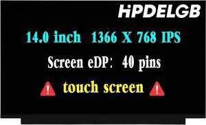 GBOLE Screen Replacement 14.0" for Acer Chromebook 314 C934T Series LCD Digitizer Display Panel 1366x768 40 pin 60 Hz Touch Screen