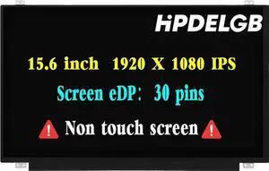 GBOLE Screen Replacement 15.6" for MSI MS-16JF FHD 1920x1080 30PIN LED Display Screen LCD Laptop Digitizer Panel Non-Touch Screen