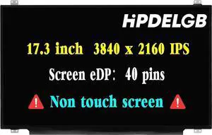 GBOLE 17.3" Screen Replacement for HP Omen X 17T-AP000 LCD Digitizer Display Panel UHD 3840x2160 IPS 40 Pins 60 Hz Non-Touch Screen