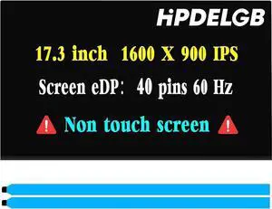GBOLE 17.3" Screen Replacement for MSI Leopard Pro MSI GP70 2QF LCD Digitizer Display Panel 40 pins 60Hz HD+ 1600 X 900 IPS Non-Touch