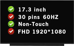 17.3" Screen Replacement Compatible with ASUS Vivobook M712U FHD 1920 * 1080 30 pins LCD Non-Touch Display Panel (Not for HD+)
