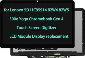 5D11C95914 Touch Screen Replacement for Lenovo 500e Yoga Chromebook Gen 4 82W4 82W5 LCD Module Display Touch Screen Digitizer WUXGA