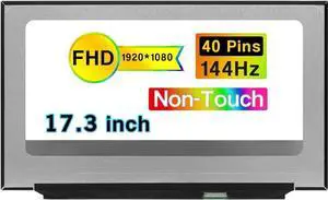 GBOLE 17.3 Inches New Screen Replacement for MSI Katana GF76 11UD-001 FHD 1920 * 1080 40 Pins 144HZ LCD Non-Touch Screen Display Panel