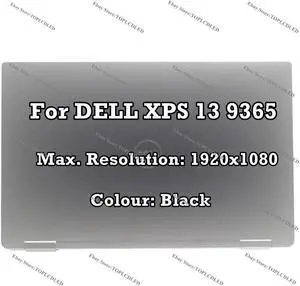 GBOLE 13.3" for Dell XPS 13 9365 FHD LCD LED Display Touch Screen Assembly Complete 07W2X9 Black