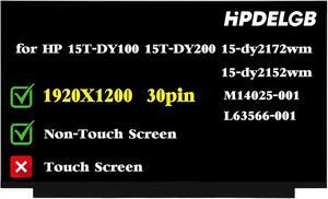 NUOLAISUN Replacement for HP 15-DY2035TG 15-DY5131WM 15-DY5399NR 15T-DY100 15T-DY200 15-dy2172wm 15-dy2152wm M14025-001 L63566-001 LCD Screen Display 30PIN FHD 1920x1080 IPS (Non-Touch Screen)